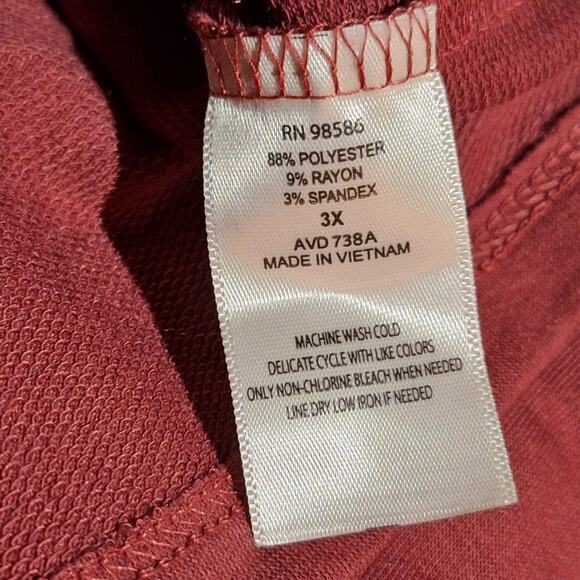 Ava James Dress Women's 3X Mauve Tiered Mini Balloon Sleeves Comfy Loungewear - Picture 10 of 10